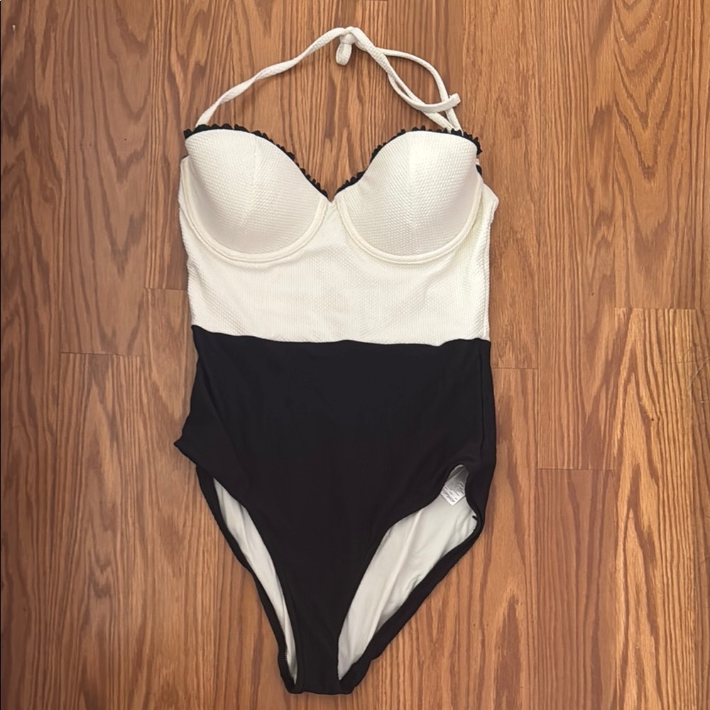 Topshop Black and White One Piece Swimsuit